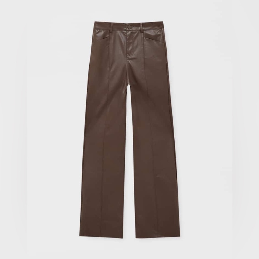 NWT Pull&Bear Brown Faux Leather Pants size 8